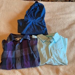 Old Navy & OshKosh dress shirts + Cherokee long-sleeve hoodie, Sz XS-8